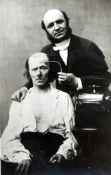 Duchenne de Boulogne with a patient, 1862